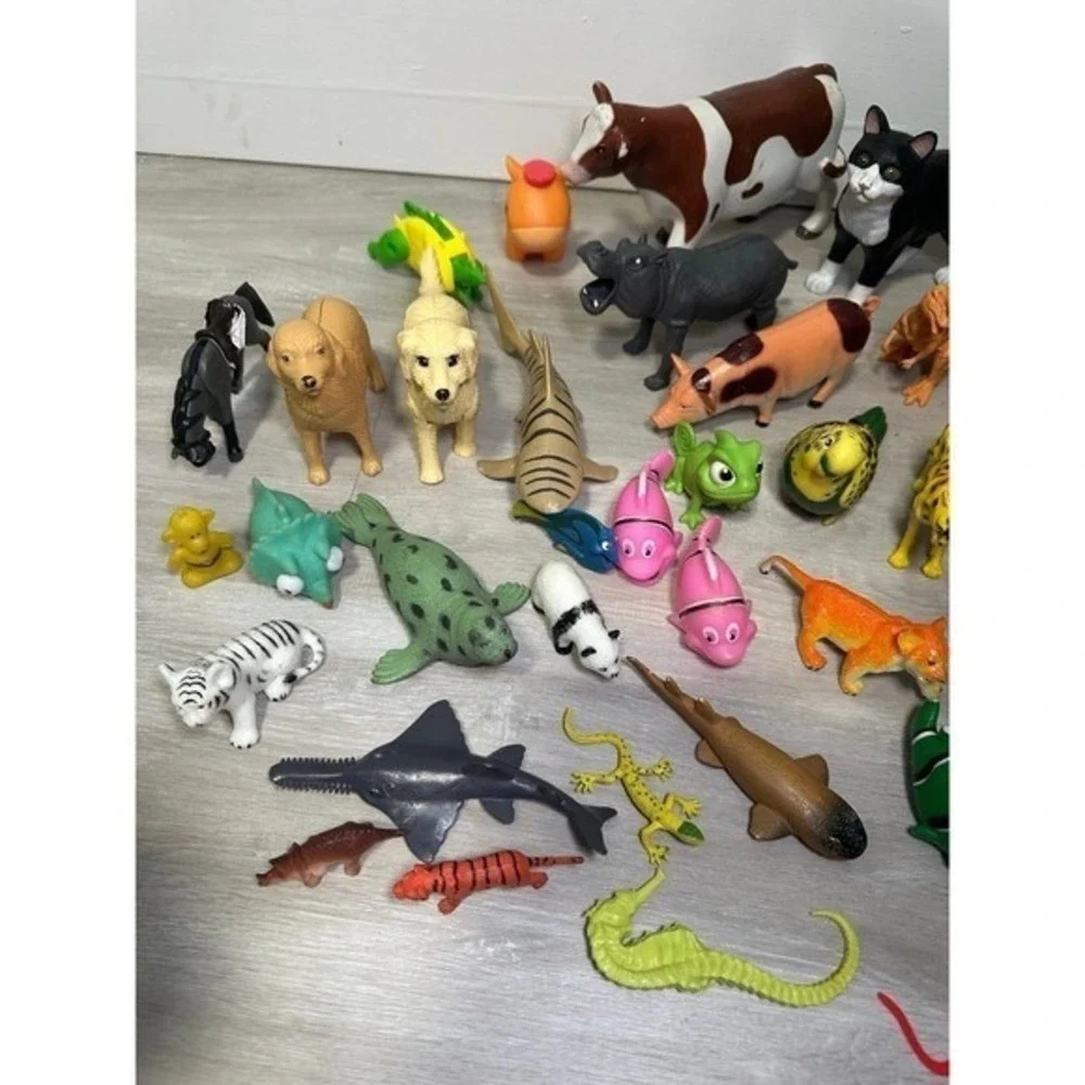 Animal Figures Lot Pieces Plastic Farm Zoo Dinosaurs Toys For Kids